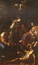 The Roman Empress Faustina visiting St Catherine of Alexandria in Prison, c.1640-43